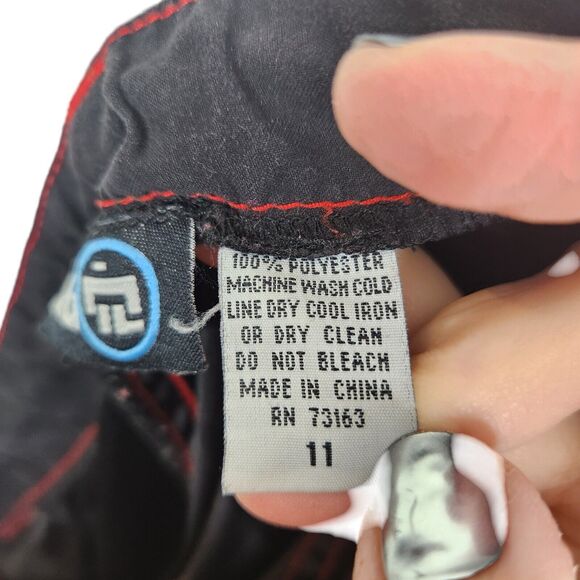 VTG ILLIG Pants 90S Womens 11 Black‎ Red Y2K Goth Rave Hip Hop Baggy Wide Leg - Picture 14 of 15